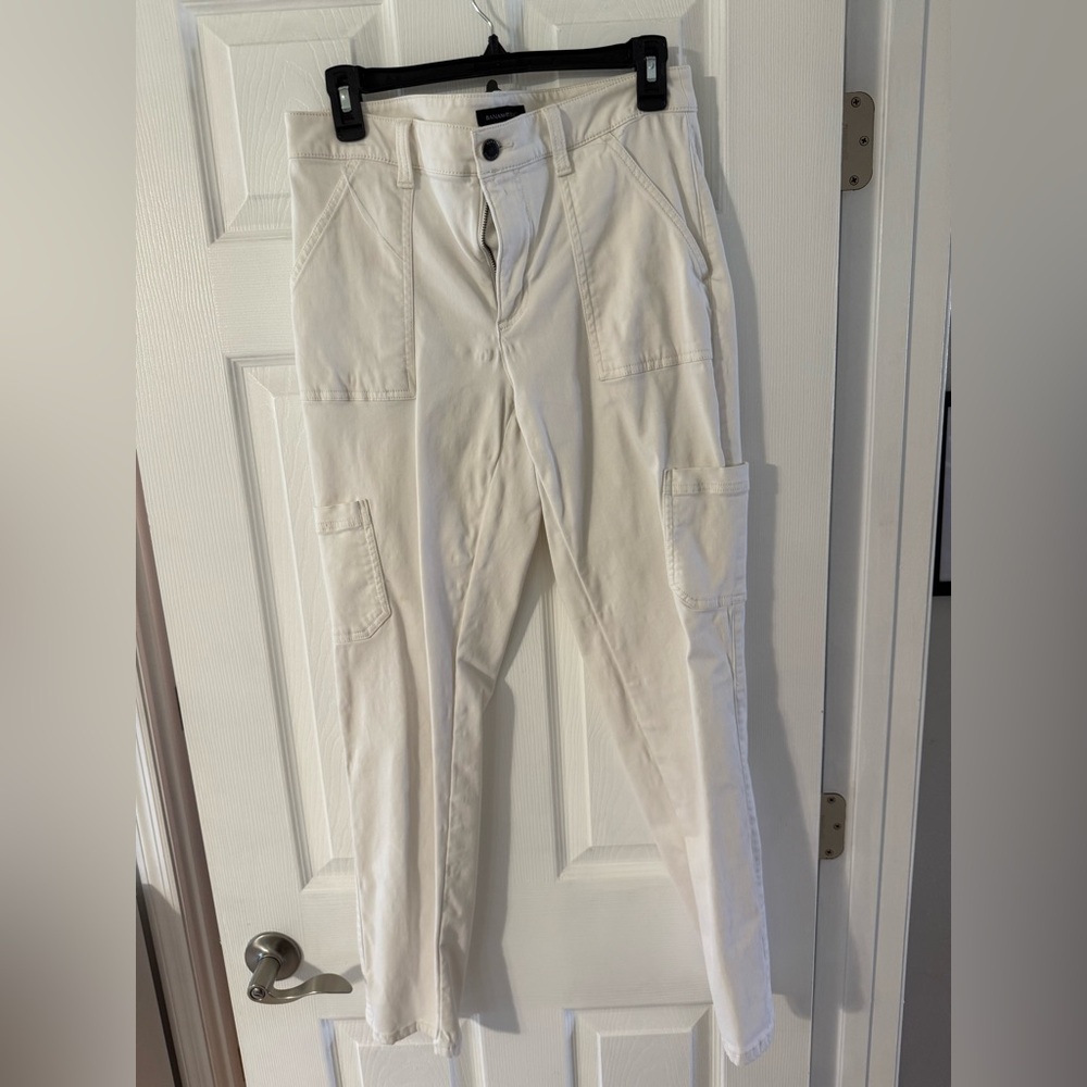 Banana Republic White Cargo  Pants